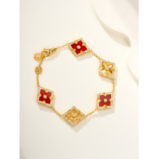 Buccellati Opera Tulle Yellow Gold Bracelet With Red Logo
