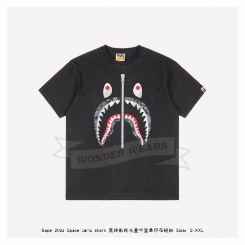 bape shark t shirt black