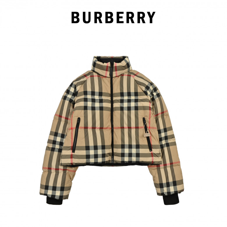 Buy BR Cropped Check Puffer Jacket BR Cropped Check Puffer Jacket