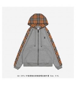 BR Check Hood Cotton Zip Hoodie