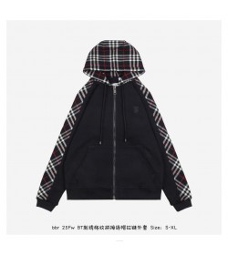 BR Check Hood Cotton Zip Hoodie