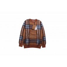 BR Check Mohair Wool Blend Jacquard Oversized Sweater