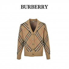BR Check Wool Mohair Blend Cardigan