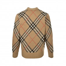 BR Check Wool Mohair Blend Cardigan
