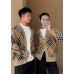 BR Check Wool Mohair Blend Cardigan