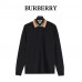 BR Long-sleeve Check Collar Cotton Polo Shirt