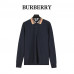 BR Long-sleeve Check Collar Cotton Polo Shirt
