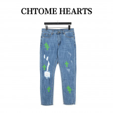 Chr*me Hearts Green Cross Jeans