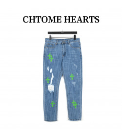 Chr*me Hearts Green Cross Jeans