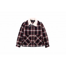 CHS Lamb Wool Collar Check Coat