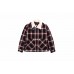 CHS Lamb Wool Collar Check Coat