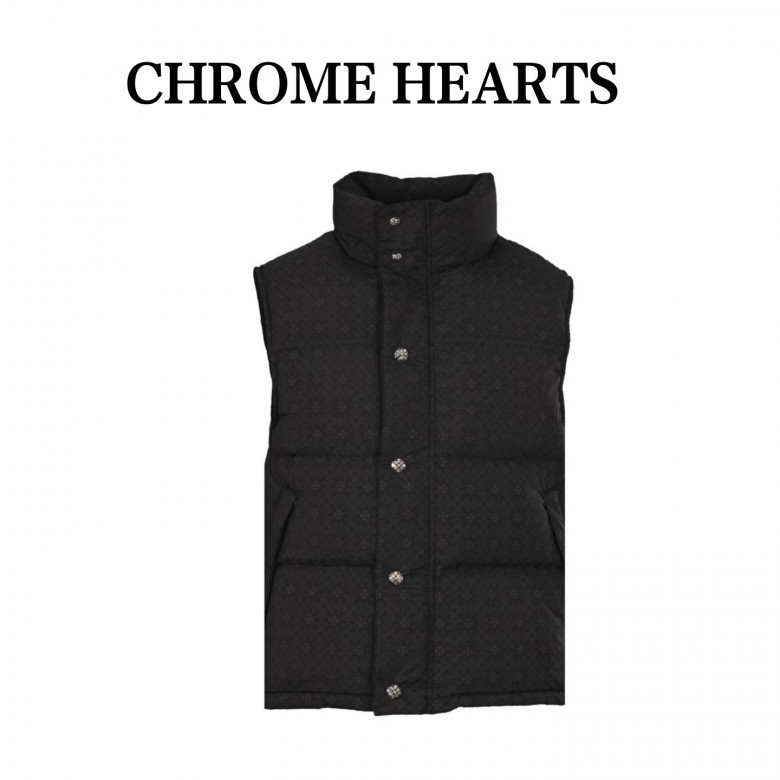 Buy Chr*me Hearts Monogram Stiff Puffer Vest Chr*me Hearts Monogram Stiff Puffer Vest