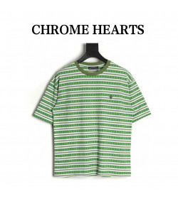 Chrome He*rts  Script Logo Stripe Short Sleeve Tee
