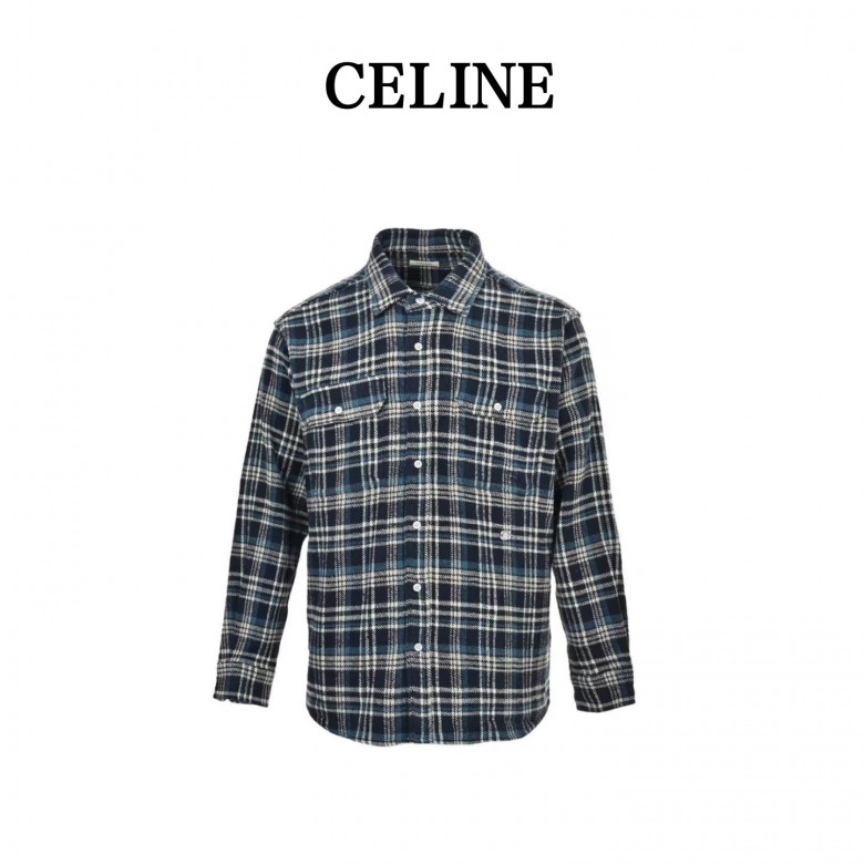 Buy CELINE Logo-Embroidered Checked Cotton-Flannel Shirt CELINE Logo-Embroidered Checked Cotton-Flannel Shirt