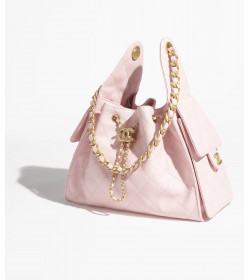 Ch*nel 25 Small Handbag Calfskin Pink/Gold Bag