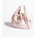 Ch*nel 25 Small Handbag Calfskin Pink/Gold Bag