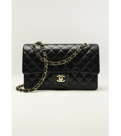 Ch*nel Classic Handbag Lambskin Gold/Black