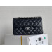 Ch*nel Small Classic Handbag Silver/Black