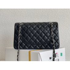 Ch*nel Small Classic Handbag Silver/Black (High Quality)