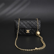 Ch*nel Lambskin Pearl Crush Rectangular Mini Classic Flap