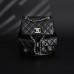 Ch*nel Shiny Caviar Quilted Small Duma Pockets Drawstring Backpack Black 