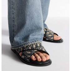 DR Alias Sandals Blue/Beige Oblique Jacquard