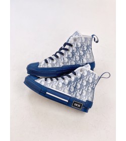 DR B23 High-Top Sneakers White Blue