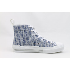 DR B23 League High-Top Sneaker White And Blue DR Oblique Canvas