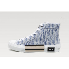 DR B23 League High-Top Sneaker White And Blue DR Oblique Canvas