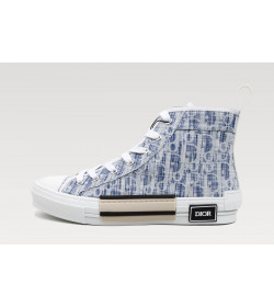 DR B23 League High-Top Sneaker White And Blue DR Oblique Canvas