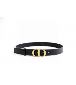 DR CD Black Leather Belt