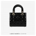 CD Lady DR Bag Black Quilted Patent Leather Calfskin Small