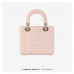 CD Lady DR Light Pink Cannage Quilted Leather Bag