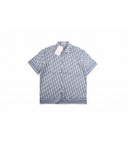 DR Oblique Short-Sleeved Shirt Mauve Silk Twill