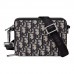 DR Pouch With Strap Beige And Black Oblique Jacquard