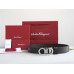 Ferragamo Logo Buckle Belt Silver/Black