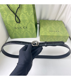 GC Belt with Interlocking G Buckle Thin Belt For Women