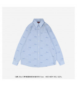 GC Embroidered Oxford Cotton Shirt in Blue