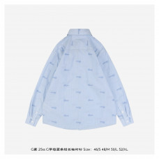 GC Embroidered Oxford Cotton Shirt in Blue