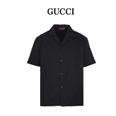 GC GG Canvas Linen Blend Bowling Shirt