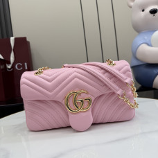 GC GG Marmont Shoulder Bag in Light Pink - 3 Sizes (High Quality)