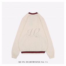 GC Knitted Cotton V-neck Sweater With Web