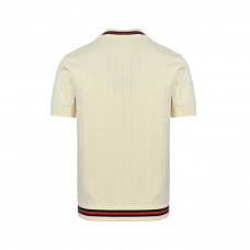 GC Logo Embroidered Ribbed Knit Polo Shirt - UNISEX