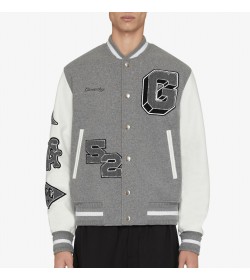 GVC Varsity Jacket in embroidered wool and leather