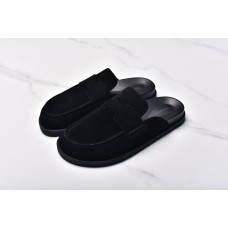 HMS Go Mule Noir Suede Calkfskin