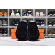 HMS Go Mule Noir Suede Calkfskin