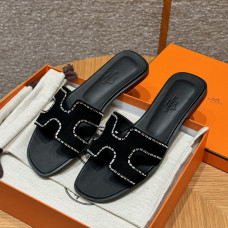HMS Calfskin Crystal Embellished Oran Sandals