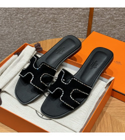 HMS Calfskin Crystal Embellished Oran Sandals