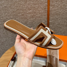 HMS Oran Sandals Beige/Navy Cloth