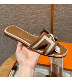 HMS Oran Sandals Beige/Navy Cloth
